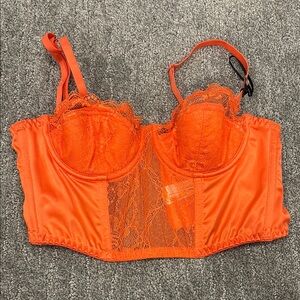Elegant Orange Lace Bustier